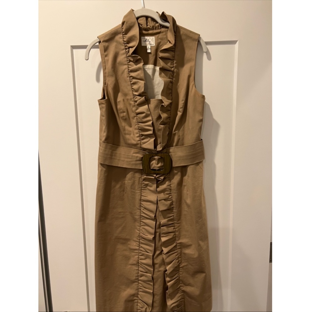 Milly trench dress with ruffle collar